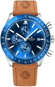 zegarek męski giewont chronograph sapphire brązowo niebieski gw8720-a2