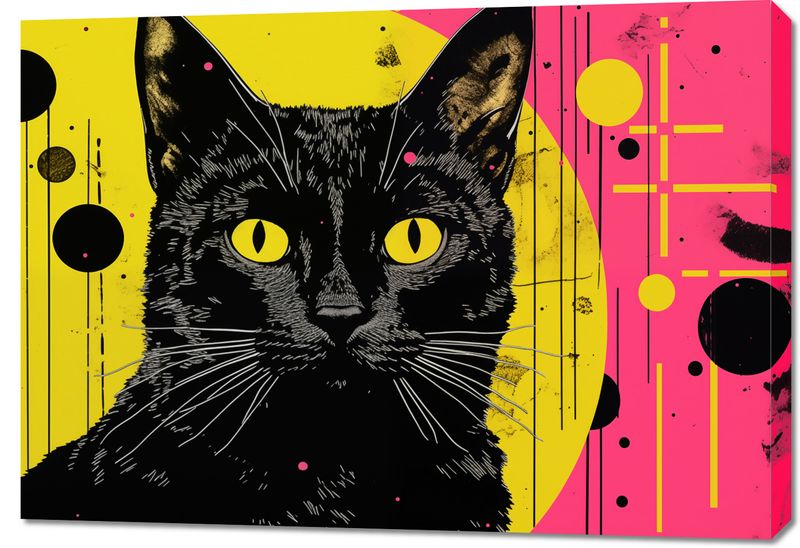 Obraz 100x70cm Neonowy Kocur zdjęcie 1