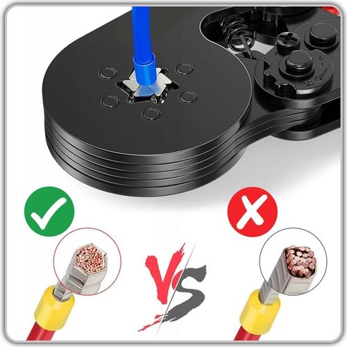 ZESTAW ŚCIĄGACZ IZOLACJI ZACISKARKA PRASKA SZEŚCIOKĄTNA DO TULEJEK na Arena.pl