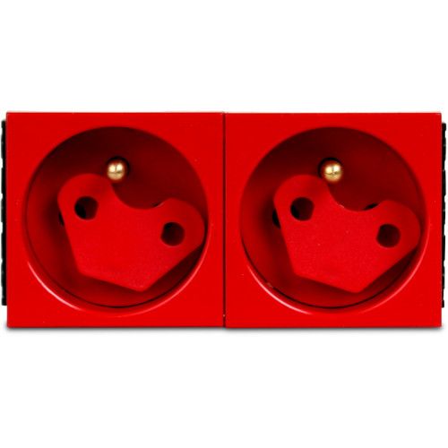 GNIAZDO ELEKTRYCZNE PODWÓJNE 250V 16A CZERWONE TERMOPLASTYCZNE na Arena.pl