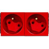 GNIAZDO ELEKTRYCZNE PODWÓJNE 250V 16A CZERWONE TERMOPLASTYCZNE