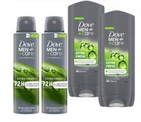 Dove Men+ Care Extra Fresh Żel 2x400ml + Antyperspirant Extra Fresh 2x150ml