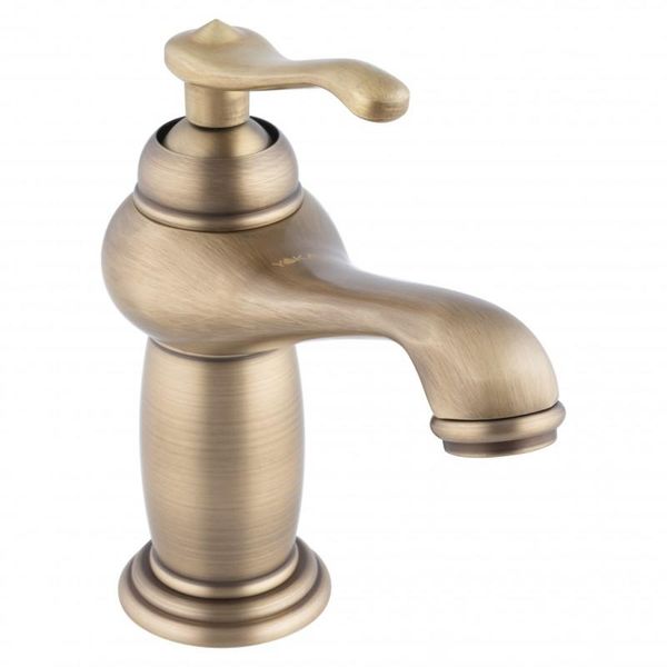 Bateria umywalkowa stojąca retro kran złota zdjęcie 5