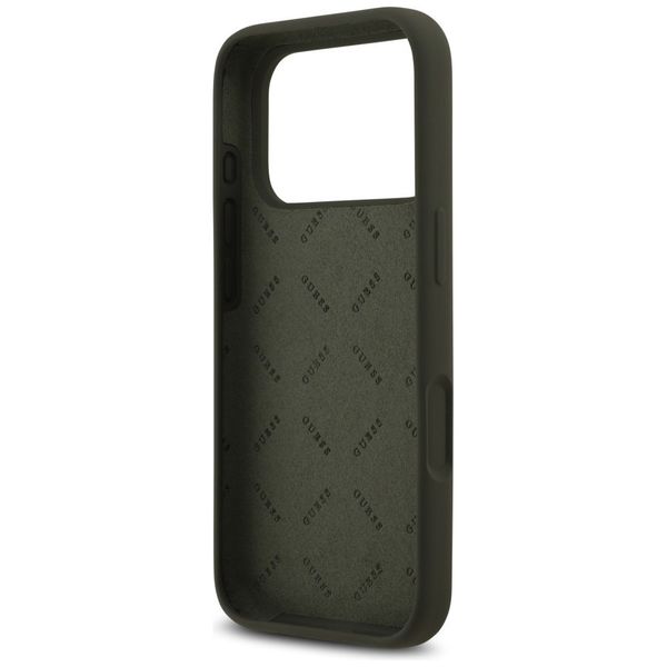 Etui Guess Silicone Big 4G Script do iPhone 17 Pro Max khaki zdjęcie 7
