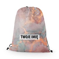 WORKO-PLECAK z Twoim imieniem Różowy marmur 015