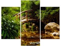 OBRAZ SECRET GARDEN MOST OGRÓD JAPONIA KOLORY