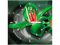 30X30CM ZEGAR ZIELONE KOSMICZNE KWIATY JAKUB BANAŚ OBRAZ DREWNO