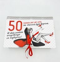 kasetka duża dzielona kolor szpilka na 50-te urodziny pani  3307-sz50