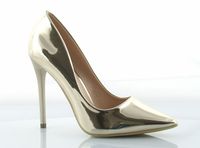 Czółenka na szpilce 11 cm. lakierowane złote Rozmiar obuwia - 40