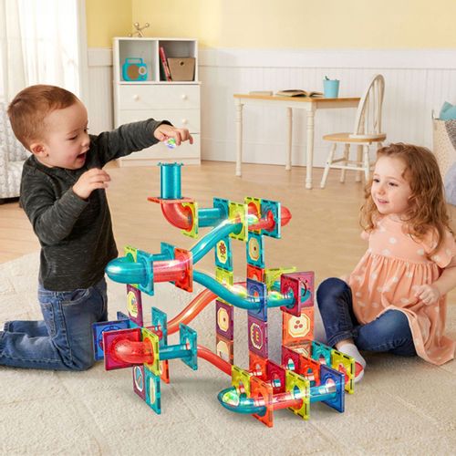 Klocki Magnetyczne 3D Świecące Konstrukcyjne Edukacyjne 125 elementów na Arena.pl