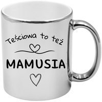 KUBEK SREBRNY PREMIUM Z NADRUKIEM DLA MAMY TEŚCIOWEJ PREZENT DZIEŃ MATKI