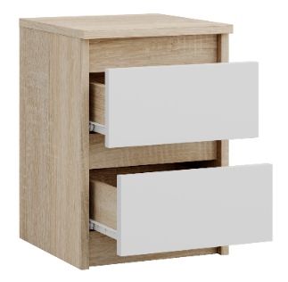 SZAFKA NOCNA SONOMA BIAŁA STOLIK NOCNY DWIE SZUFLADY 30cm SYPIALNIA na Arena.pl