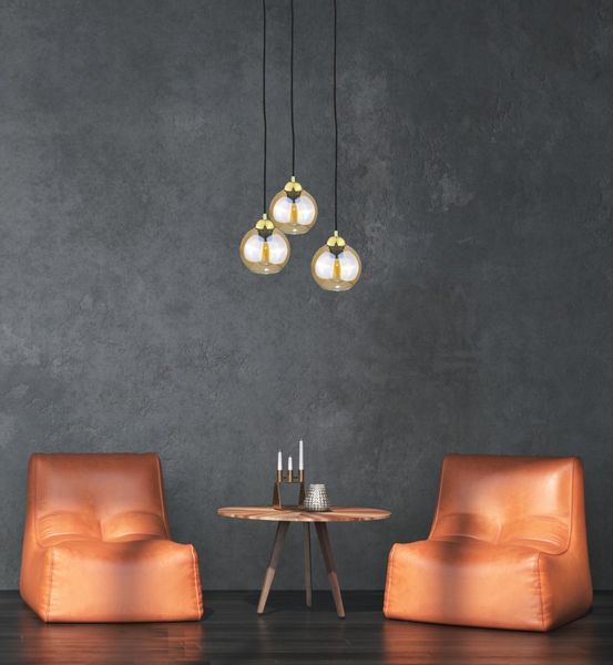Lampa wisząca 3xE27 AMBRE GOLD zdjęcie 2