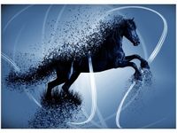 50X70CM NIEBIESKI KOŃ GMENTARYZACJA JAKUB BANAŚ OBRAZ POKOJU DREWNINE