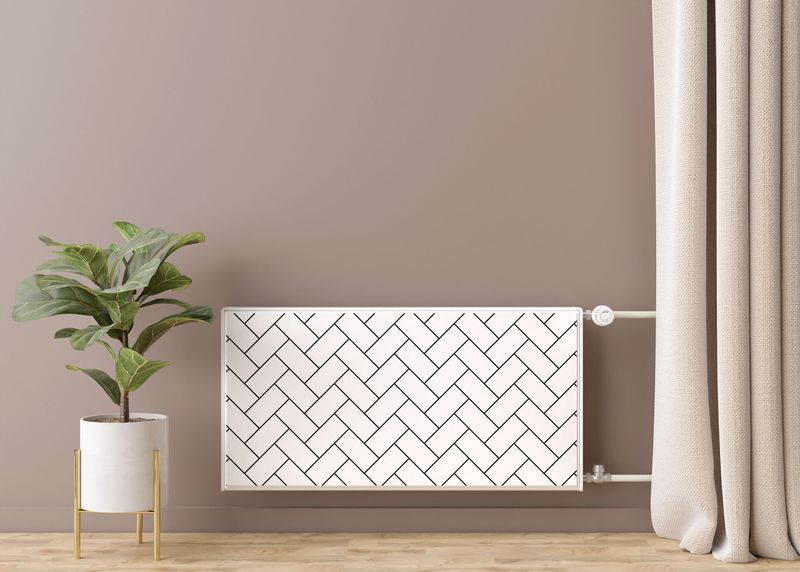 MASKOWNICA Magnetyczna Na Grzejnik Biała Jodełka Mozaika 100cm x 60cm zdjęcie 7