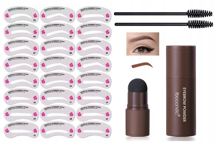 STEMPEL DO BRWI PUDER 24 SZABLONY BRĄZOWY B2 zdjęcie 1