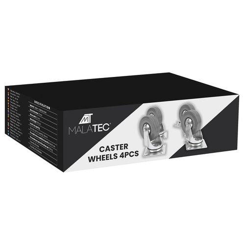 Kółka Obrotowe Koła 75mm Zestaw Jezdny 4 szt Kół 220 kg nie Rysują na Arena.pl