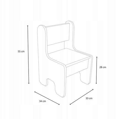 Stolik i krzesełko dla dzieci z półką - kolor biały dąb craft złoty na Arena.pl