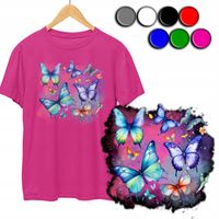 KOSZULKA DZIECIĘCA T-SHIRT Z NADRUKIEM - MOTYLE MOTYLKI MOTYL - XXXS 86-92