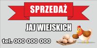 Baner reklamowy DUŻY reklamy jajka wiejskie 2x1 m