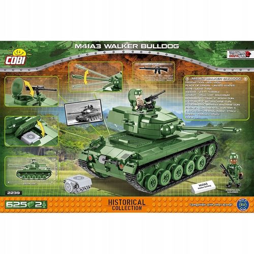 Klocki COBI-2239 Amerykański Czołg M41A3 WALKER BULLDOG na Arena.pl
