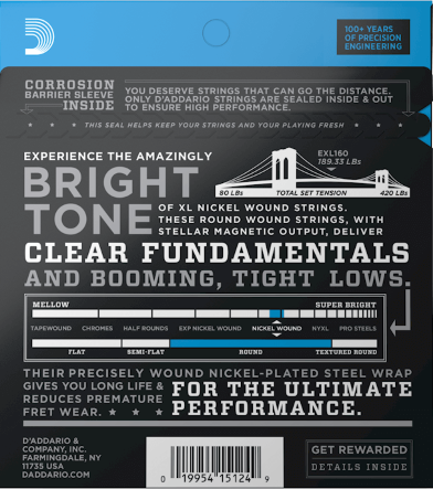 Struny do gitary basowej basu 4 struny 50-105 Daddario EXL160 na Arena.pl