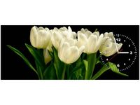 100X40CM ZEGAR BIAŁE TULIPANY MARK FREETH OBRAZ