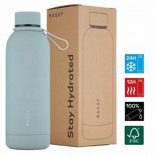 Butelka Kubek Termiczny Mojo 500 ml BPA FREE 12/24H - Misty Blue/Błękitny na Arena.pl