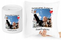 Jarosław Kaczyński Zestaw Poduszka + Skarbonka Z Nadrukiem Ze Zdjęciem