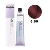 Loreal Dia Light farba do włosów farbowanych i uwrażliwionych, koloryzacja kwasowa ton w ton, bez amoniaku, 50ml 6.66 ciemny blond czerwony głęboki