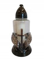 Znicz Kapliczka Wstęga Połysk Krzyż K36 srebrny