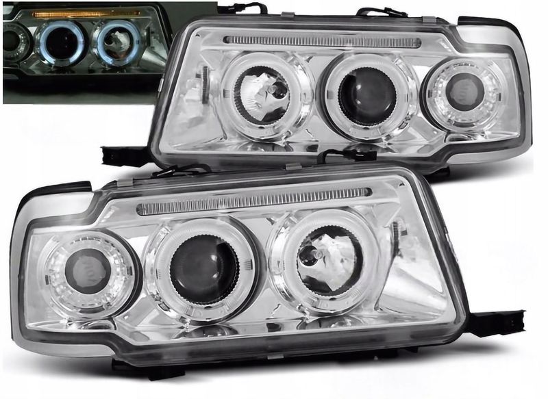 LAMPY REFLEKTORY Do AUDI 80 B4 OD 1991 DO 1996 Roku RINGI LED CHROM zdjęcie 1