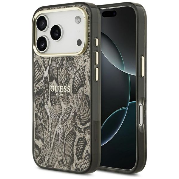 etui guess python pattern magsafe do     iphone 17 pro brązowy zdjęcie 1