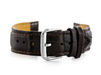 Pasek skórzany do zegarka W102L ciemny brąz - 20mm