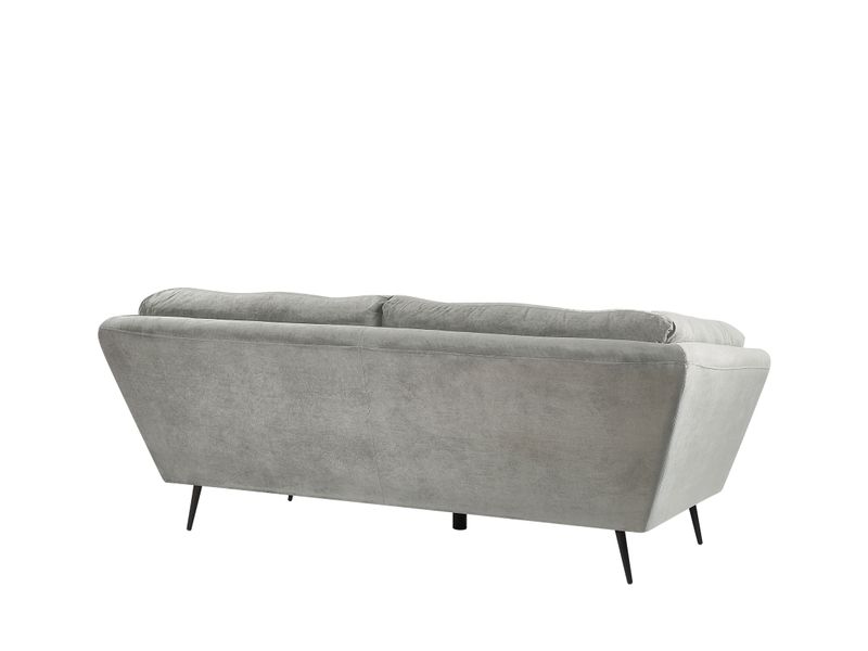 Sofa 3-osobowa welurowa szara LENVIK zdjęcie 4