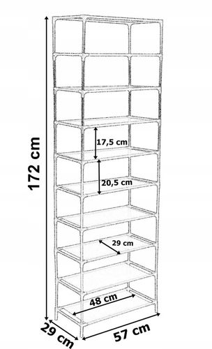 SZAFKA TEKSTYLNA Z PÓŁKAMI NA BUTY SKŁADANA STOJAK REGAŁ ORGANIZER na Arena.pl
