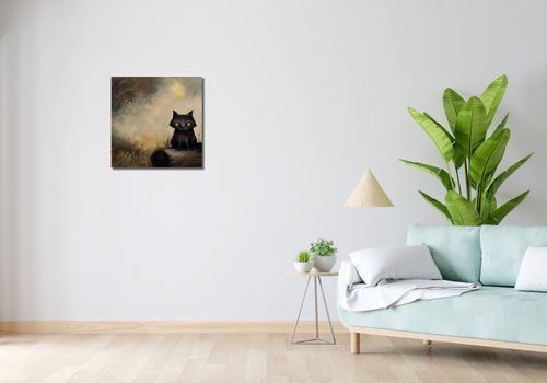 Obraz 50x50cm Czarny Kot na Arena.pl