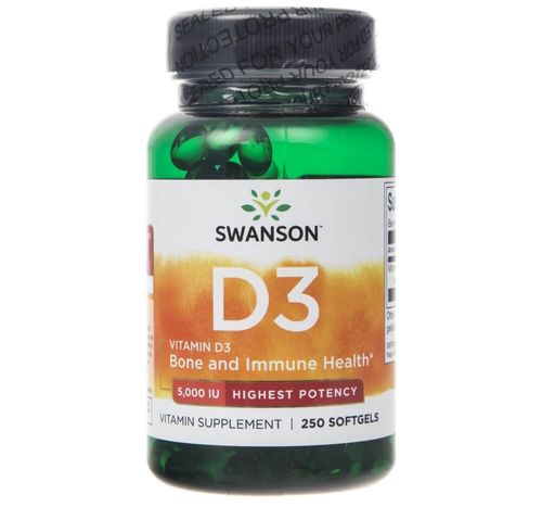 Swanson Witamina D3 5000 IU - 250 kapsułek na Arena.pl