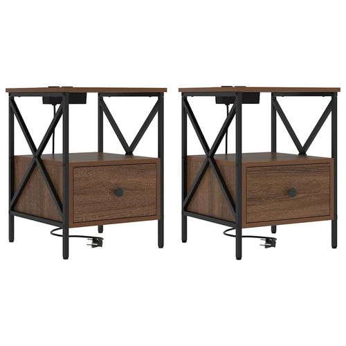 Szafka Nocna z szufladą Brązowy dąb 41.5 x 40.5 x 55 cm na Arena.pl