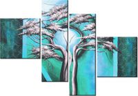 100 70CM OBRAZ 4 ELEM DRZEWO O PÓŁNOCY DRUK PŁÓTNO RAMA