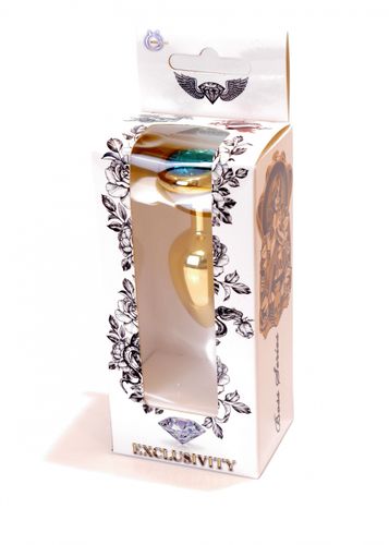 plug jewellery gold  heart plug  light blue na Arena.pl