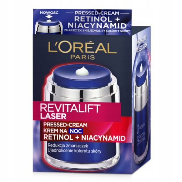 Krem Do Twarzy Loreal Revitalift Laser Retinol i Niacynamid Na Noc 50ml zdjęcie 1