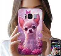 ETUI DO SAMSUNG GALAXY S8 - SŁODKA CHIHUAHUA NA RÓŻOWYM TLE KWIATAMI