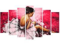 OBRAZ BALETNICA RÓŻOWYM TLE