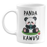 KUBEK PANDA KAWUSI, ŚMIESZNY KUBEK Z NADRUKIEM, 330ML
