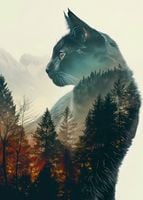 Plakat 39,5x55cm Koci Duch Lasu