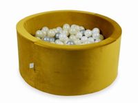 Suchy basen z piłeczkami 300 sztuk 90x40 Velvet zloty (jasnozłote, srebrne, perłowe)