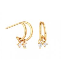 Kolczyki Ze Stali Szlachetnej Platerowane Złotem Kst3292