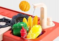 Kuchnia dla dzieci lodówka kran z wodą para różowa 64AR