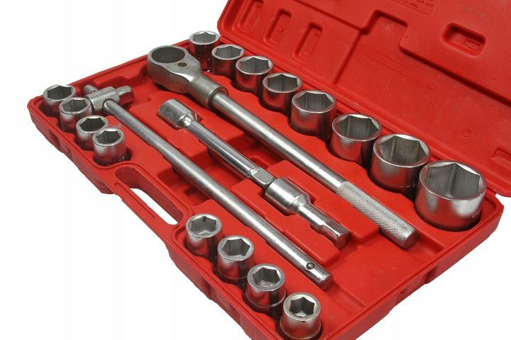 KLUCZE NASADOWE 21PCS 3/4" 19-50mm 6-kąt zdjęcie 3